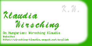 klaudia wirsching business card